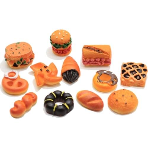 Resin Miniature Dollhouse Cookies Food Cabochon Chocolate Bakery Dollhouse Dessert Food Charms Jewelry Findings