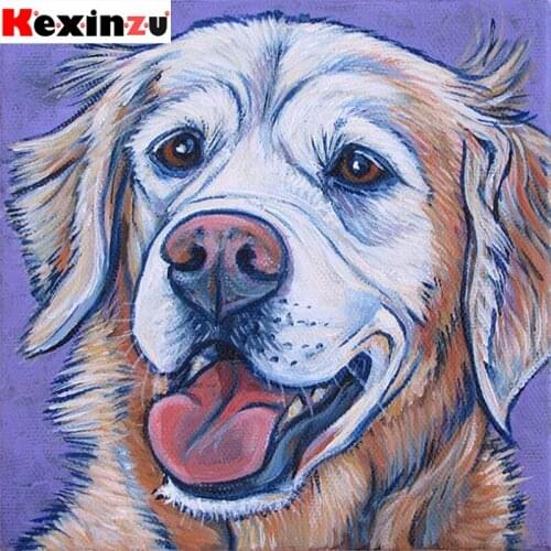 Kexinzu Full Square Diamond 5D DIY Diamond Painting"Animal Dog"3D Embroidery Cross Stitch Rhinestone Mosaic Home Decor Gift D107