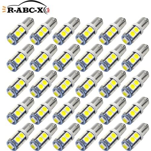 RUIANDSION Wholesale 30PCS 270Lm AC/DC 6V 12V BA9S 5050SMD Bulb T4W 6000K 4300K Warm White Car Dome Reading Light Side Signal