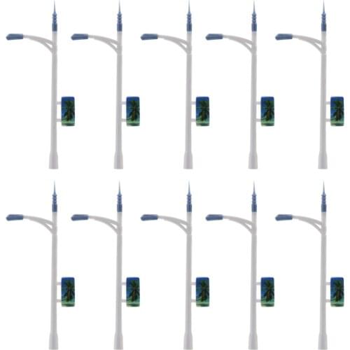 LNH21 10pcs Model Railway Advertising Lamppost lamps Street Lights N Z Scale LEDs NEW 3V