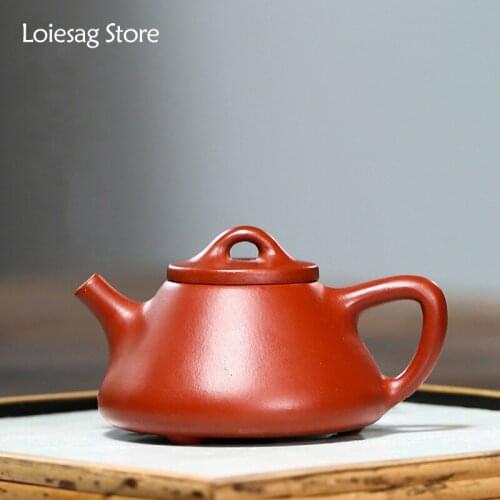 Loiesag 100ml Yixing Purple Clay Pot Raw Ore Dahongpao Pure Handmade Stone Scoop Tea Pot Small Capacity Kung Fu Tea Set Teapots