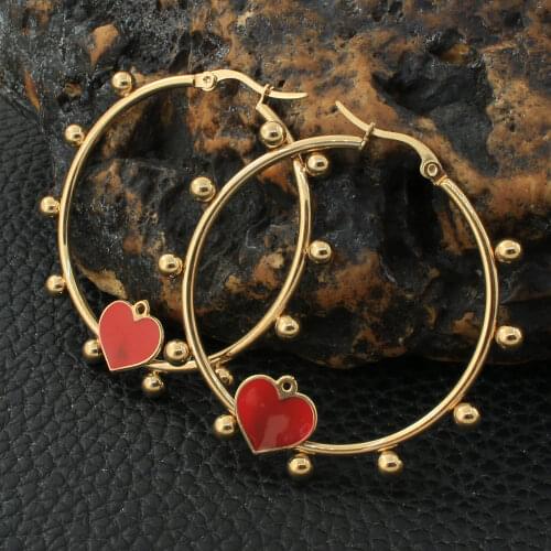 Gold Color Fashion Round Stainless Steel Jewelry Simple Earrings Personality Bijoux Femmes Joyas Mujer Store EGKZBHFP