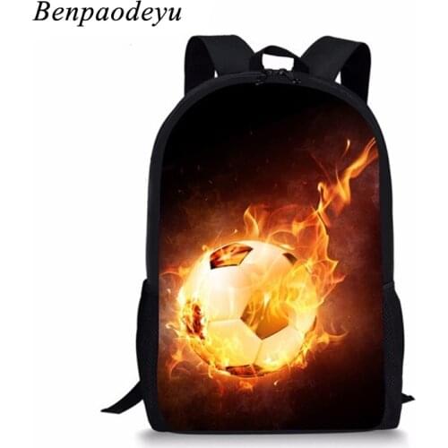 Fashion School Bags For Boys Cool 3D Fire Ball Print Bookbags Backpacks for Girls Teenage Kids Students Backpacks Custom Picture