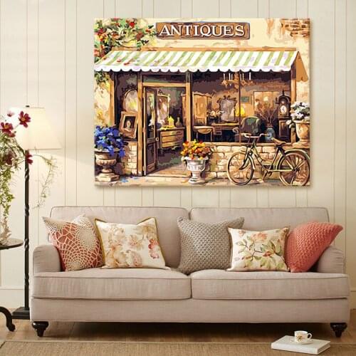 Diy digital painting Store Gate digital paint by numbers modular painting drawing practice coloring by numbers