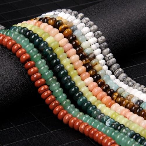 Natural gem stone crystal rondelle spacer beads loose Drum stone abacus beads for jewelry making handmade necklace bracelet diy
