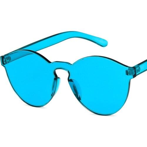 Candy Color Rimless Mirrors Sunglasses For Women Transparent Big Frame Sun Glasses UV400 Summer Cool Eyewear Shade Oculos De Sol