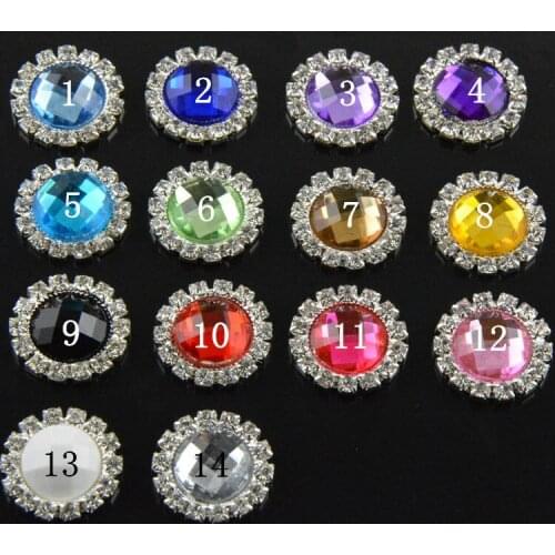 Wholesale 140pcs/lot Clear Alloy Metal Buttons Spark Rhinestone Pearl Buttons Decoration Accessory 14color Free Shipping BT12