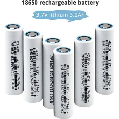INR18650 Rechargeable 3.7V 3200mAh 18650 Rechargeable Lithium Battery High Discharge for Flashlight Powerbank Laptop