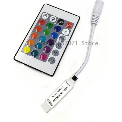 DC12V Mini 24key Remote Controller IR RGB Led Strip DC12 V 24 Key Controller For SMD 3528 5050 5630 3014 LED Strip Lights
