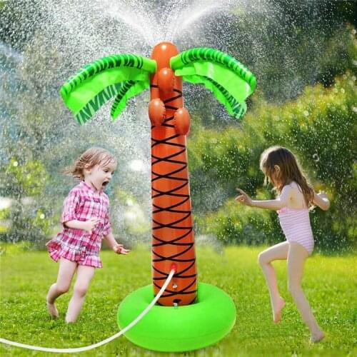 PVC Inflatable Water Spraying Coconut Tree Childrens Outdoor Water Toys Lawn Dinosaur Sprinkler Mat Kids Outdoor Play Water Toy