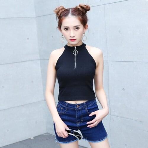 2019 Sexy Crop Top Women\s Casual Strapless Halter Neck Slim Tanks Tops Vests Sleeveless Knitted Tops