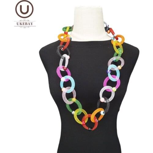 UKEBAY New Multicolor Necklace Women Pearl Jewelry Luxury Pendant Necklaces Cosplay Party Jewelry For Gift Female Accessories