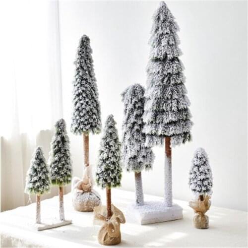 Linen Falling Snow mini Christmas Tree Desktop Decoration Ornaments Christmas Party Scene Decoration Supplies KK13