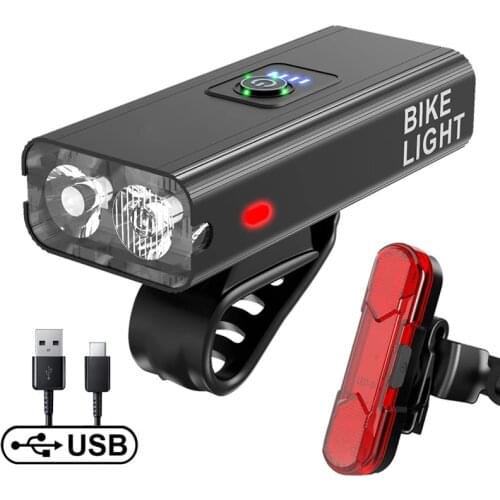 Bicycle Light USB Rechargeable T6 LED 1200 /2400 mAh MTB Road Bike Front Lamp 6 Modes Waterproof Cycling Flashlight Headlight