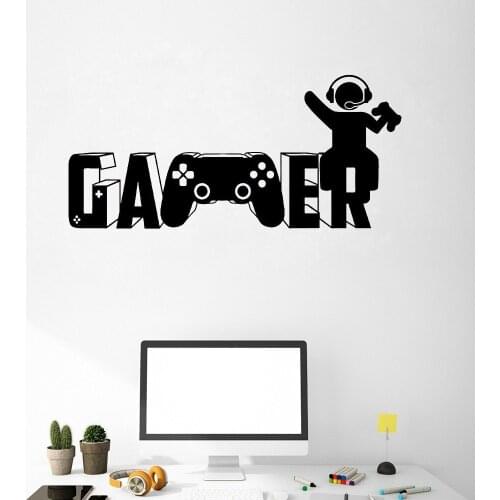 Video games Gamer Wall Decal Vinyl removable Game gamer Wall stickers for Playroom Living Room Bedroom decoration Wallpaper C885