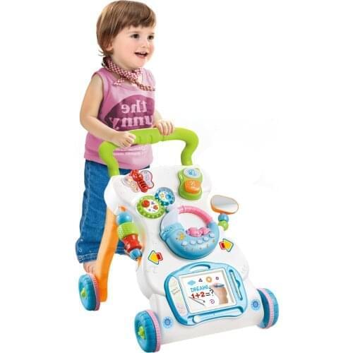 High Quality Baby Music Walker Multifunctional Toddler Trolley Sit-to-Stand ABS Musical Walker with Adjustable Height