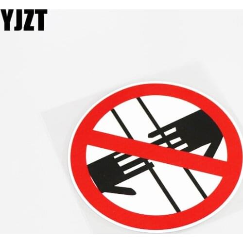 YJZT 12CM*12CM Strictly Prohibit Grilled Door PVC Car Sticker Decal Accessories 13-0082