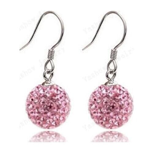 ZooMango New 10mm Crystal Beads Earrings Micro Disco Ball Rhinestone Drop Earrings For Women Gifts ER21-1