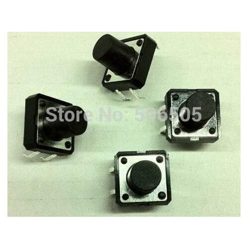 12x12x10mm 4pin DIP Tactile Tact Mini Push Button Switch Micro Switch Momentary 50pcs/lot