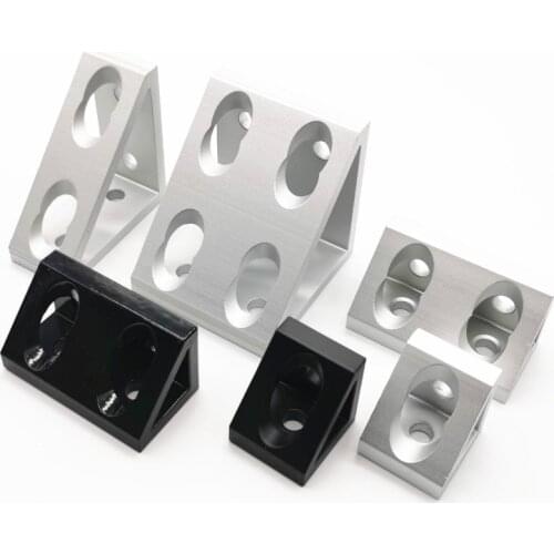 5PCS Black or Silver 2020 3030 4040 2040 3060 4080 EU Aluminum Profile Right Angle Triangle Block Triangle Connector
