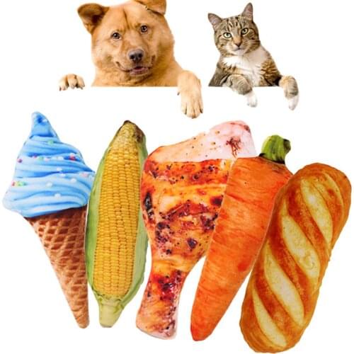 5PCS Pet Toy Simulated Food Bite-resistant Teething Pet Squeaky Toy Dog Chew Toy Pet Dog Fun Toys