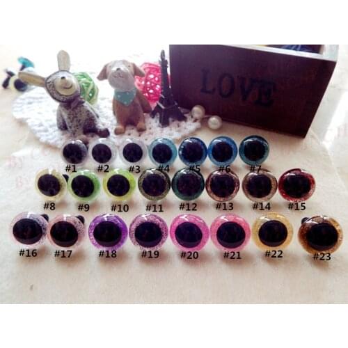 50pairs(100pcs) 15mm/18mm Colorful Hand-painted Eyes Safety For Amigurumi Doll Mixed Color