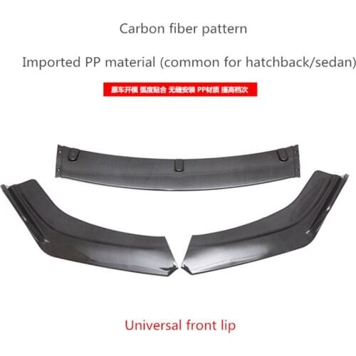 Car Sticker Surround Refit General Front Shovel Three Compartment Carbon Fiber Lip Angle Two Small Accessories