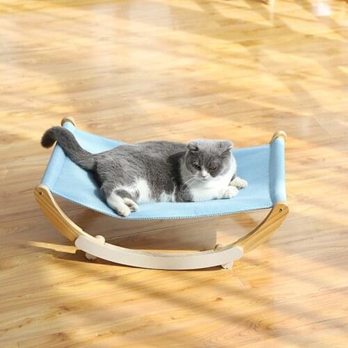 SHUANGMAO Pet Cat Rocking Lounger Bed Wood Hammock for Cats House Puppy Mat Hanging Beds Cats Basket Small Dog Sofa Products