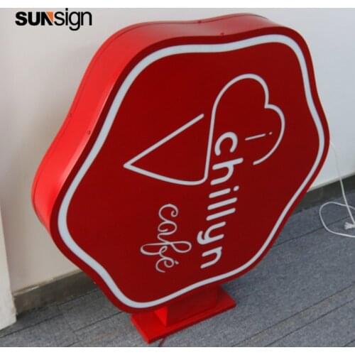 Double sided led light box stainless steel acrylic material outdoor advertising signage