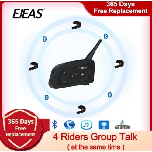Vnetphone V4 Intercom Motorcycle Helmet Bluetooth Headset 850mAh 4 People intercomunicador moto Speaker Waterproof FM Radio