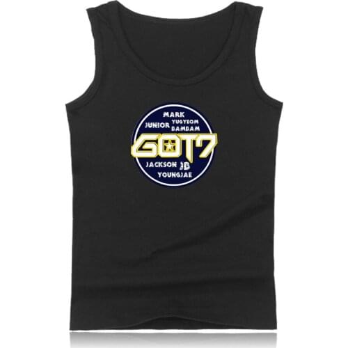 Fitness Summer Vest GOT7 Team Member Tank Top Men Bodybuilding sleevless shirt Exercise Workout Tank Tops plus size GYM Clothing