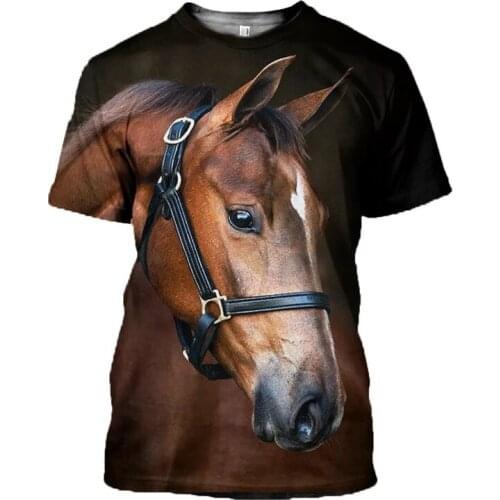 Animal Horse / Deer / Donkey 3D Printed Men T shirt Harajuku Summer Short Sleeve Shirt Street Casual Unisex Tee Tops YW003