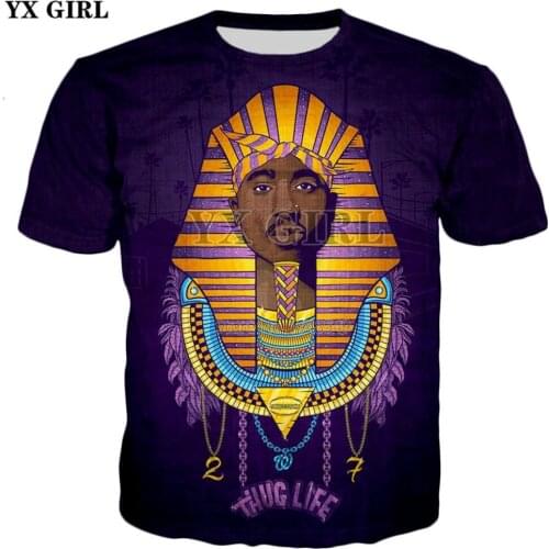 YX GIRL Hip hop style t-shirt 2018 summer New Fashion Mens Womens t shirt Rapper 2pac Tupac/Biggie Smalls 3d Print Casual tshirt