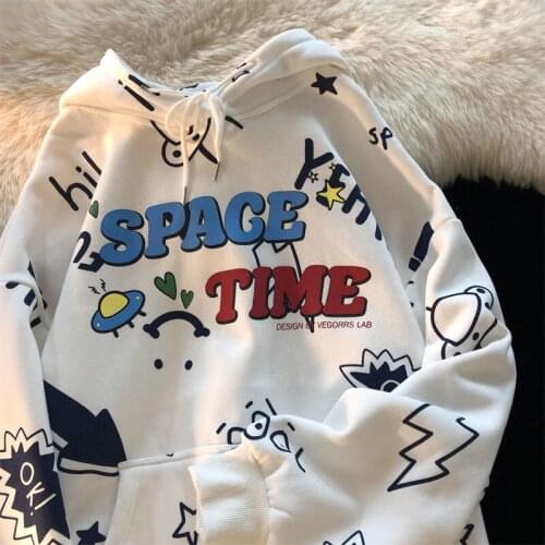 Ins Funny Letter Printed Graphic Hoodies New Hip Hop Streetwear Clothes for Teens 2021 Autumn New Korean Fashion Harajuku Kawaii