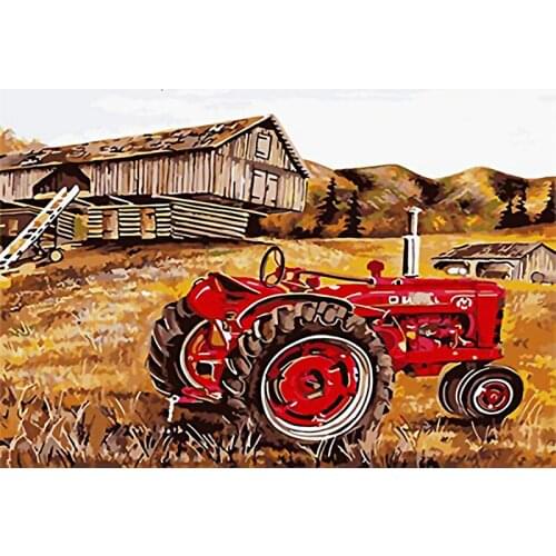Paint By Numbers For Adults Children HandPainted Acrylic Painting Landscape Tractor Picture Drawing On Canvas
