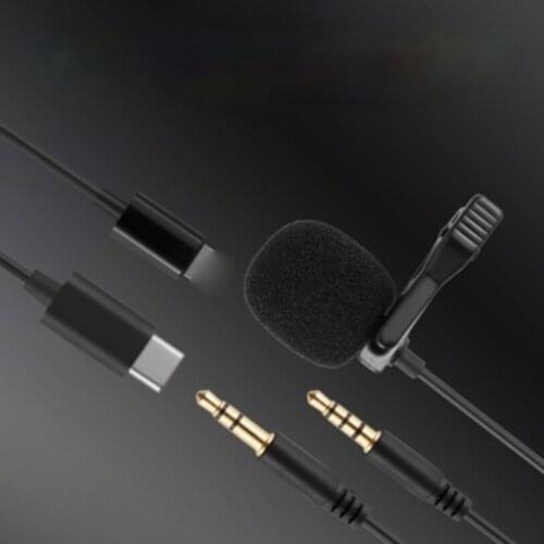 Mini Portable Clip-on Lapel Lavalier Condenser Mic Wired Microfone for iPhone iPad Android Smartphone PC Camera Sound Card