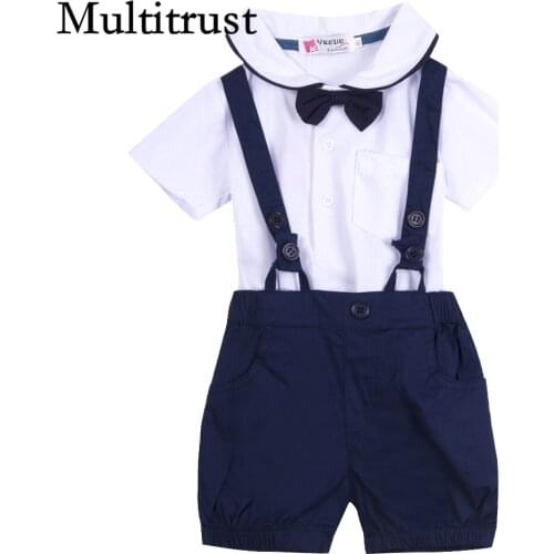 Citgeett New Toddler Baby Infant Boys BowTie White T-shirt Bib Pants Overalls Kids Clothes Set Summer Fashion