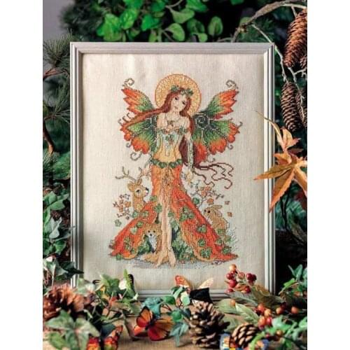 Top Quality Beautiful Lovely Counted Cross Stitch Kit Autumn Fairy Goddess and Deer Rabbit Bunny Fox Animal