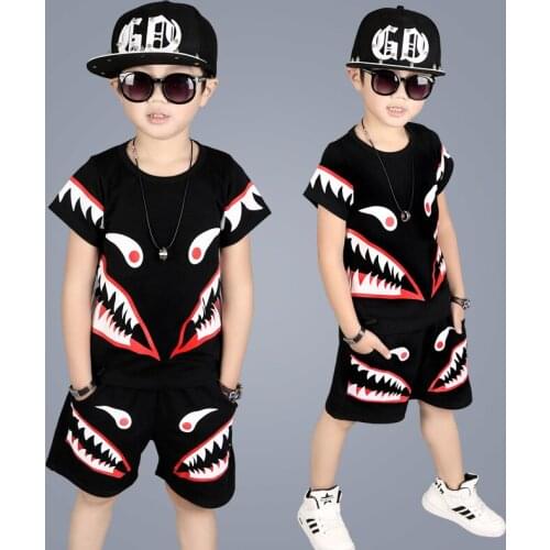 Boys Clothing Sets Summer Boys Clothes Casual Outfit T-shirt + Pants Kids Tracksuit Teen Children Clothing Suit 6 8 9 10 12 Year