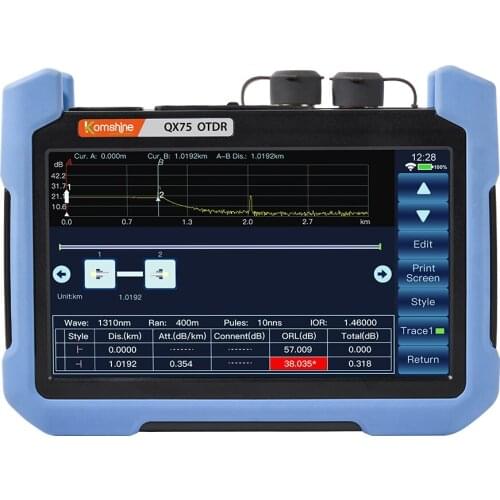 Komshine QX70-S Singlemode 1310/1550nm,32/30dB OTDR build in VFL,OPM, function similar to EXFO OTDR high precision