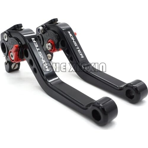 For DUCATI MONSTER 696 796 695 620 400 Motorcycle Brakes CNC Billet Short Ajustable Brake Clutch Levers with LOGO MONSTER