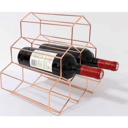 Creative Geometric Wine Rack Metal Simple Household Grape Wine Rack Restaurant Living Room Bar Wine Cabinet Wine Display