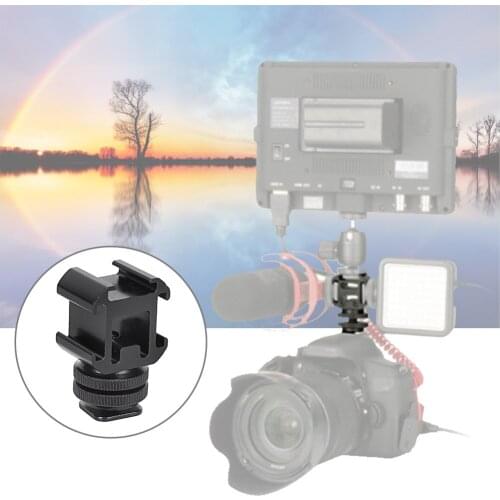 Hot Shoe Adapter Bracket 1/4 Inch Dual Layer Screw One For Three Hot Cold Shoe Base Fill Light Multifunction Bracket New