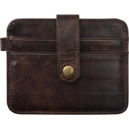 Hot Sale Business Men Mini Wallet Coin Purse Vintage Leather Coin Slim Credit Card Holder Mini Wallet ID Case Purse Clutch 2.55