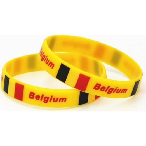 LUKENI 1PC Hot Sale Fashion Belgium National Flag Silicone Wristband Football Sports Rubber Bracelets &Bangles SH218