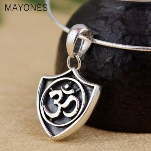 MAYONES 925 Silver Buddha Pendant New Fashion Heart 100% Pure S925 Original Thai Silver Pendants for Women Men Jewelry Making