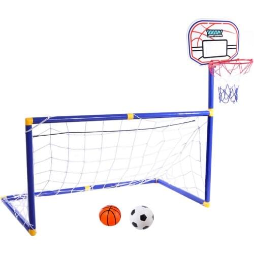 Soccer Goal Pool With Basketball Hoop Set For Kids 2 In 1 Outdoor Sports Basketball Stand Soccer Goal