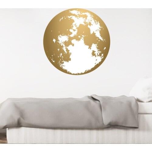 Golden Earth Wall Sticker Kids room Wall Decor Decals Home Decoration Decals Vinyl PVC Wallpapers Murals Removable Wall Posters