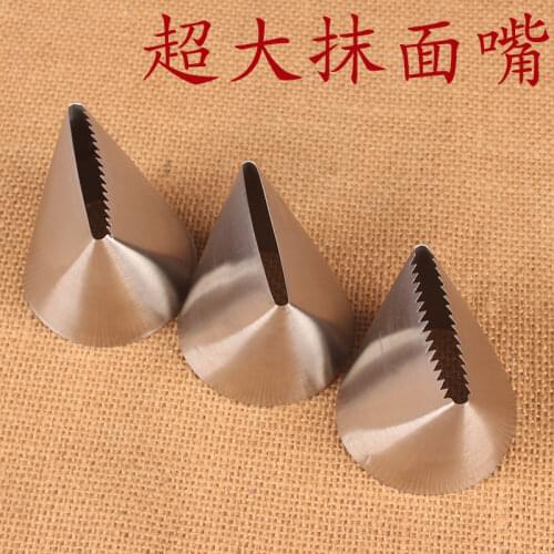 Extra Large Plastering Decorating Nozzle Plain Top Serrated Cream Plastering Stainless Steel Baking Tool #201 #202