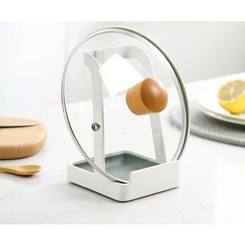 Kitchen Pot Cover Rack Organizer Pot Lid Shelf Cooking Storage Spoon Spatula Ladle Holder Cookbook Stand Home Accessories